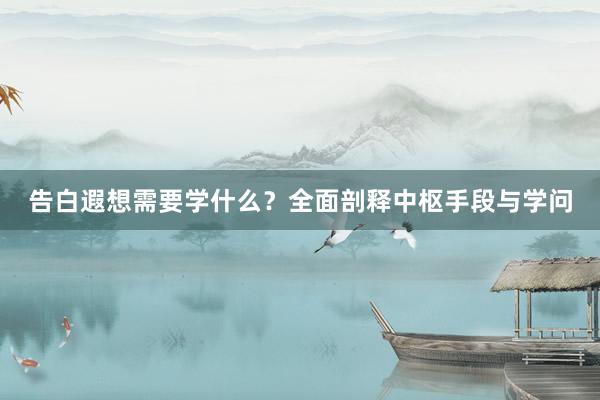 告白遐想需要学什么？全面剖释中枢手段与学问